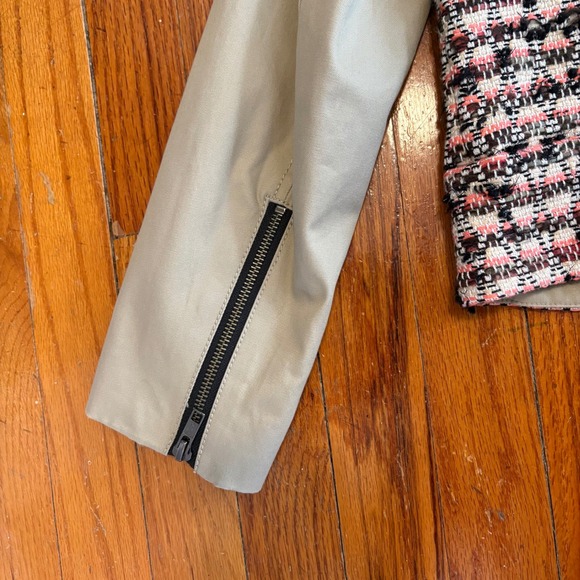 J. Crew Collection Womens 4 Tweed Moto Jacket Blazer Light Beige Brown - Picture 7 of 10